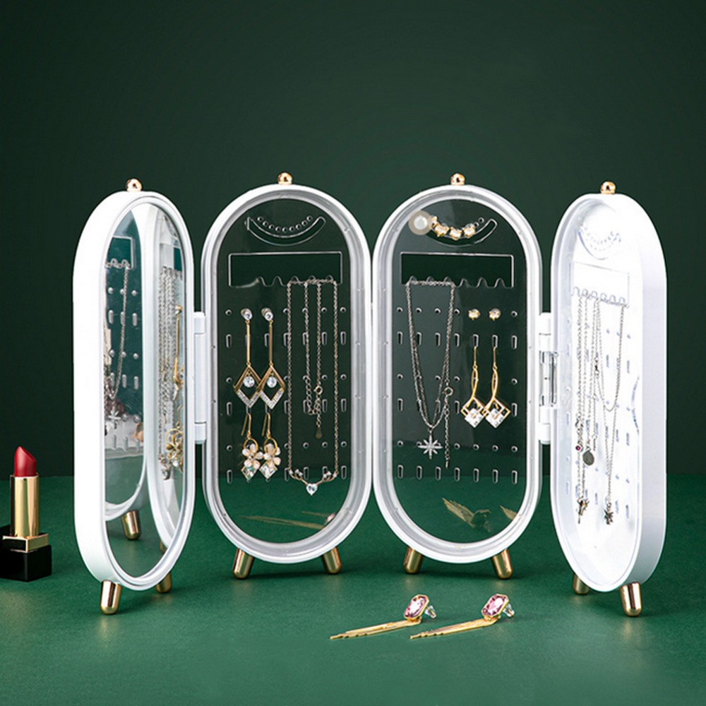 TEMU Jewelry Travel Case Small For Women, Hanging Jewelry Storage, Hanging Necklace, Earrings, Rings Jewelry Storage Box Foldable Screen Necklace