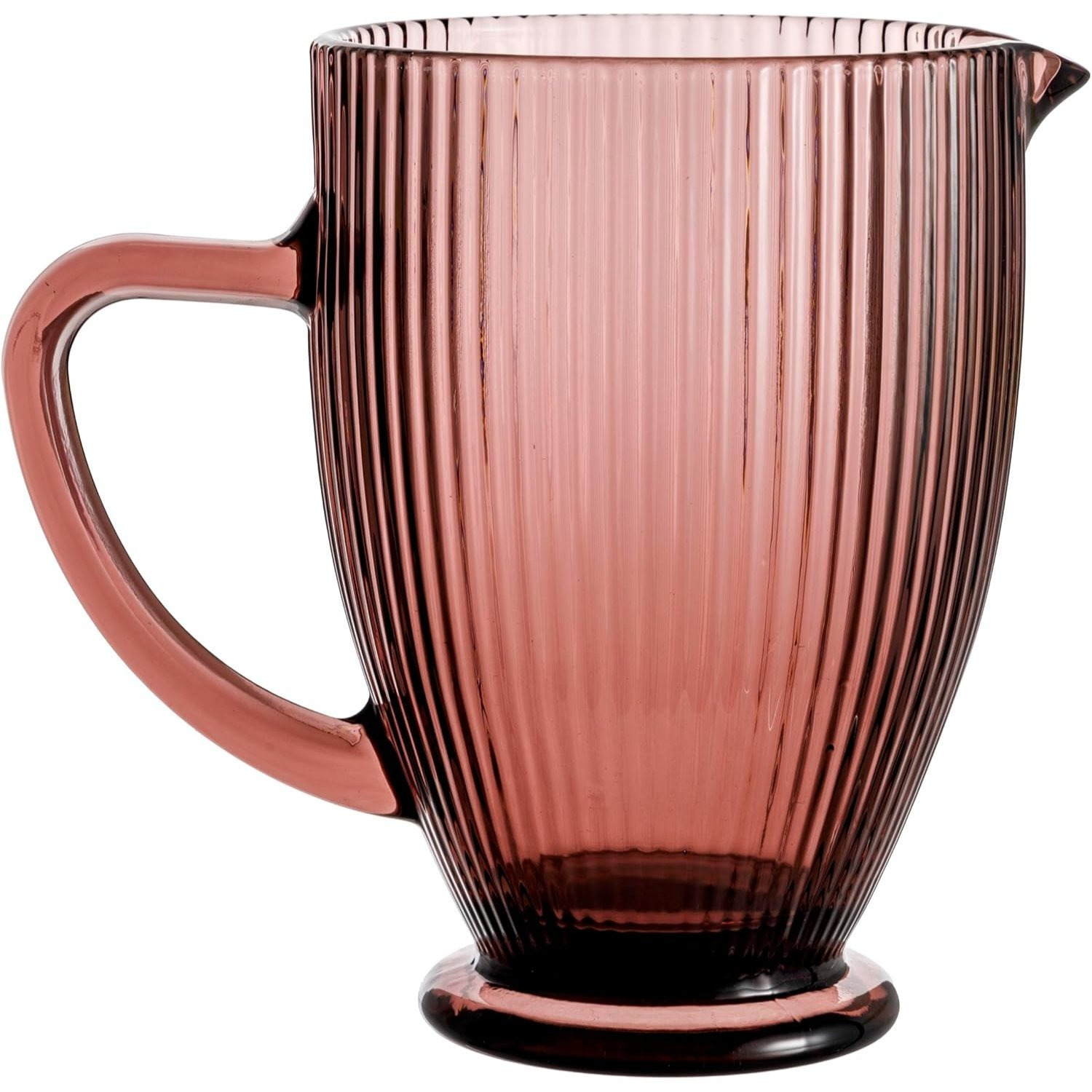 TEMU Carafe en verre Baroni Home avec détails en relief, gobelet avec poignée, design moderne et système anti-goutte, carafe de 1L pour boissons
