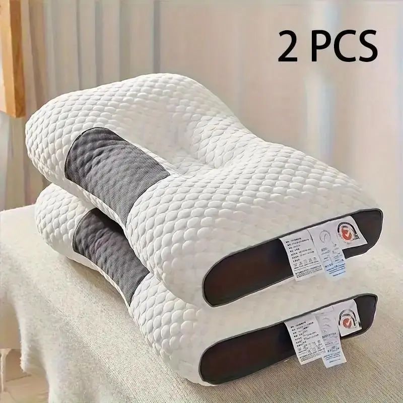 TEMU 1/2pcs Neck Pillows, Modern Knitted Thin Pillow, Neck Support Pillows, Sleep Massage Pillow Core, Moisture-wicking Breathable Home Pillows,