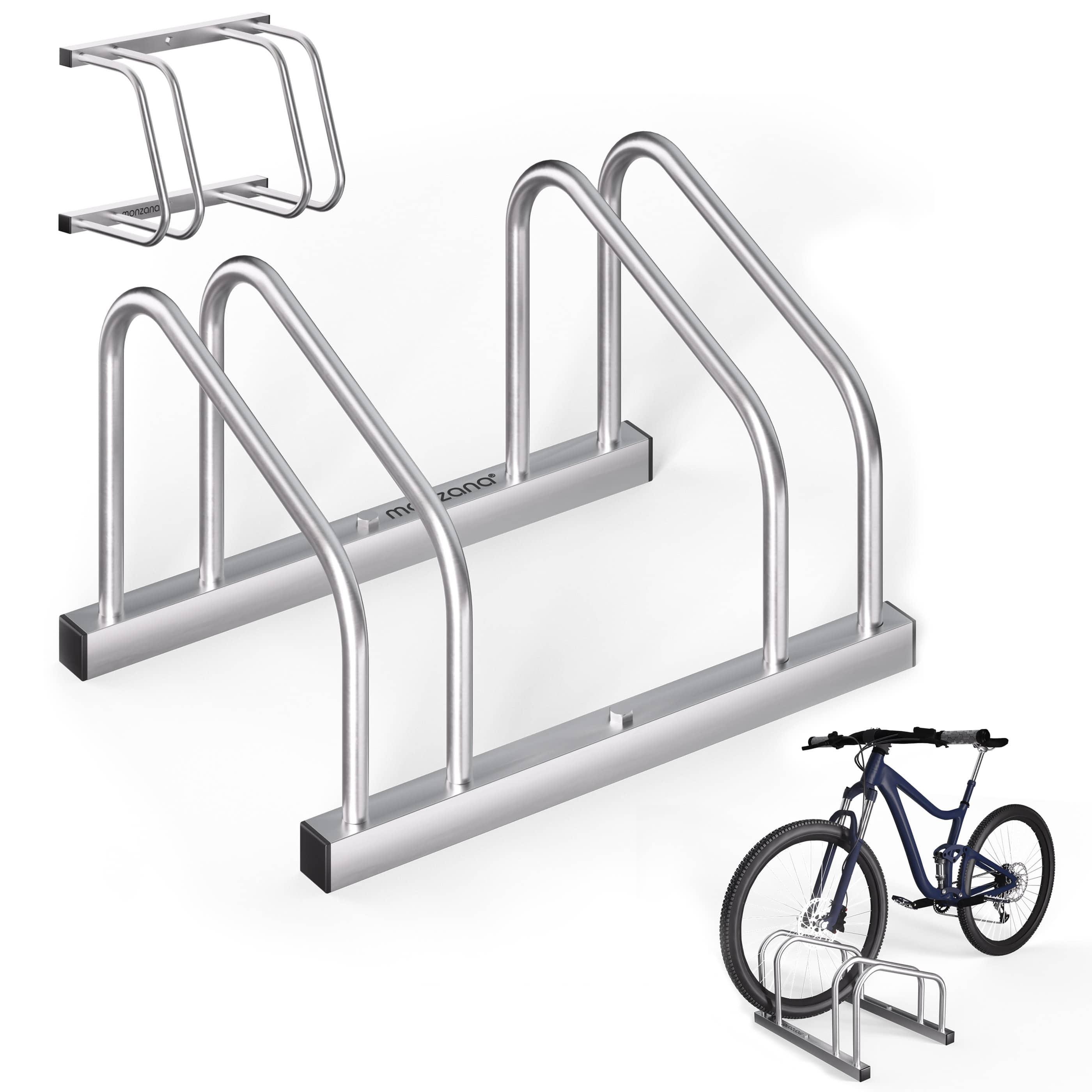 TEMU MONZANA® Support à Vélos pour 2 à 6 Vélos, Espacement de Roues de 37 cm, Largeur de Pneus de 30-65 mm, Vis Autobloquantes, Montage au Sol ou au