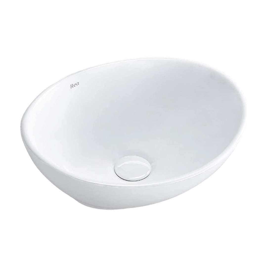 Vbchome Ceramic Washbasin White 34×27×13 Cm – Oval Mini Washbasin For Guest Toilet, Space-