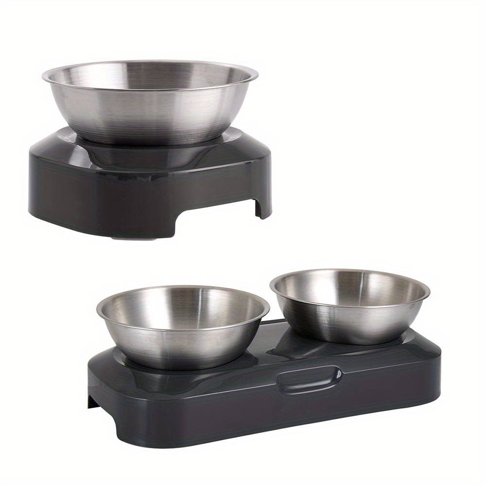 Dog Bowls with Stand, 2 Types Available, Raised Dog Bowl for Large Dogs, Dog Feeding Station with Stainless Steel Bowl