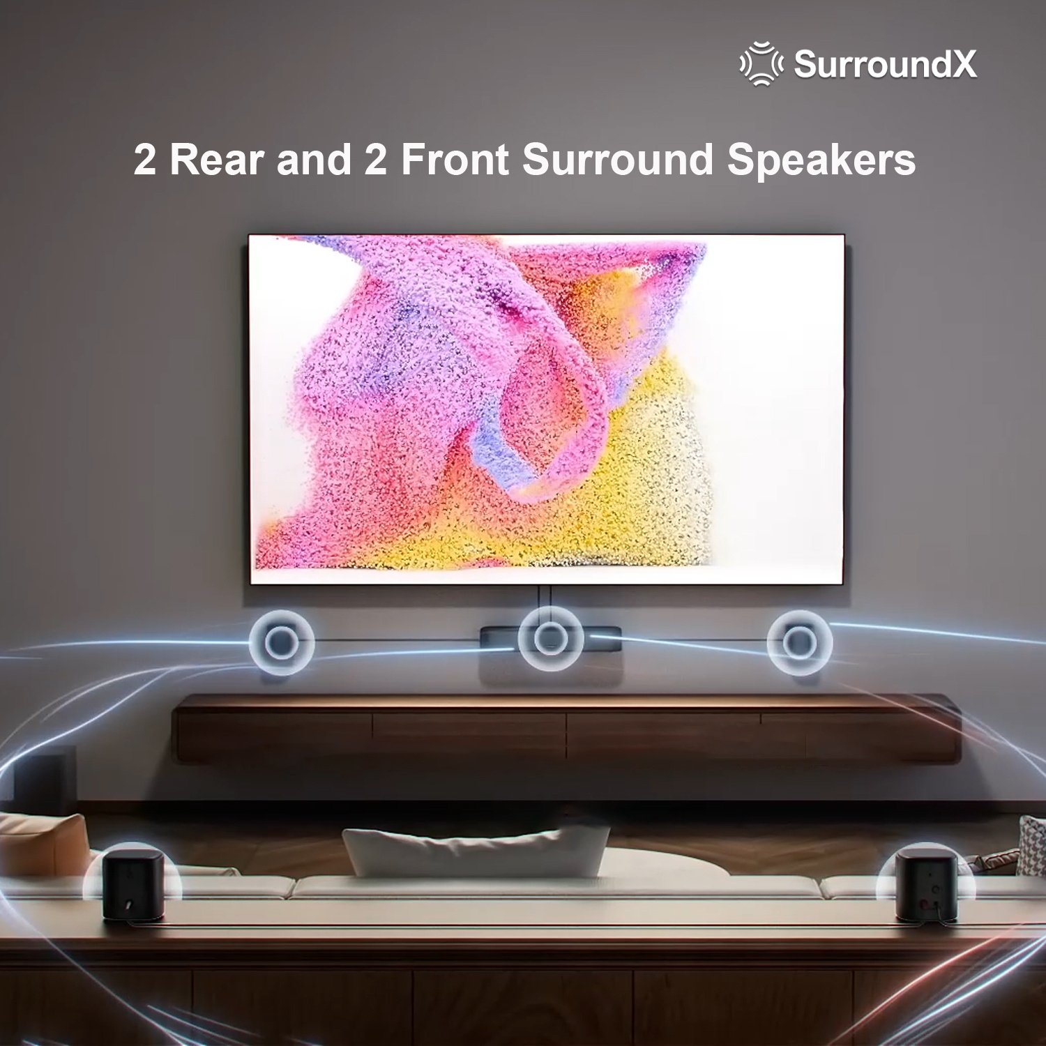 Ultimea 7.1ch Sound Bar, Power 330w, Bluetooth Surround Sound System For Tv, Sound Bar For Smart Tv With 4 Surround Speakers, App Control, Tv Soundbar With Subwoofer, Opt/aux/bluetooth