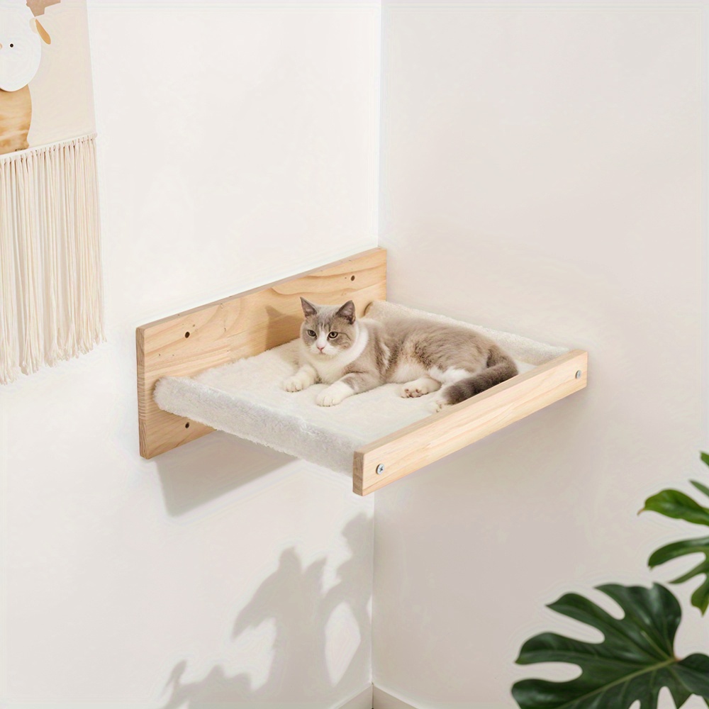 Wall Mounted Cat Hammock, Detachable Cat Bed & Perch