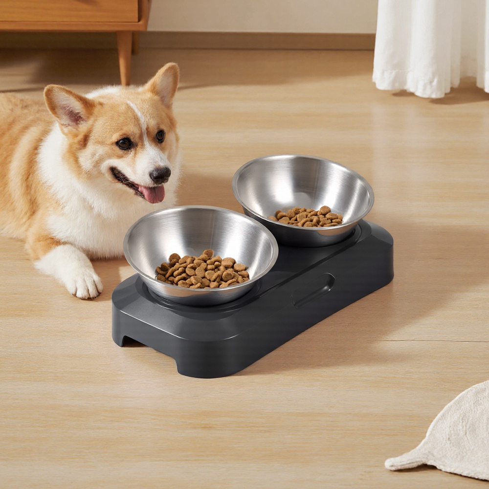 Elevated Dog Bowls with Stand, Pet Feeding Station with Stainless Steel Bowl for Small Medium Dogs and Pet, 2 Types Available