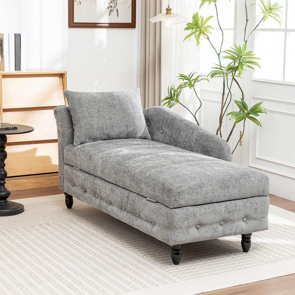 TEMU 1 Seater 134cm Chenille Fabric Leisure Sofa Upholstered Couch Settee Lounge With Under Storage Space And Cushion For Dorm/office/bedroom/living