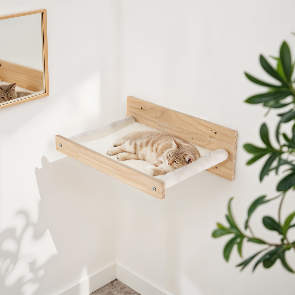 Wall Mounted Cat Hammock, Detachable Cat Bed & Perch