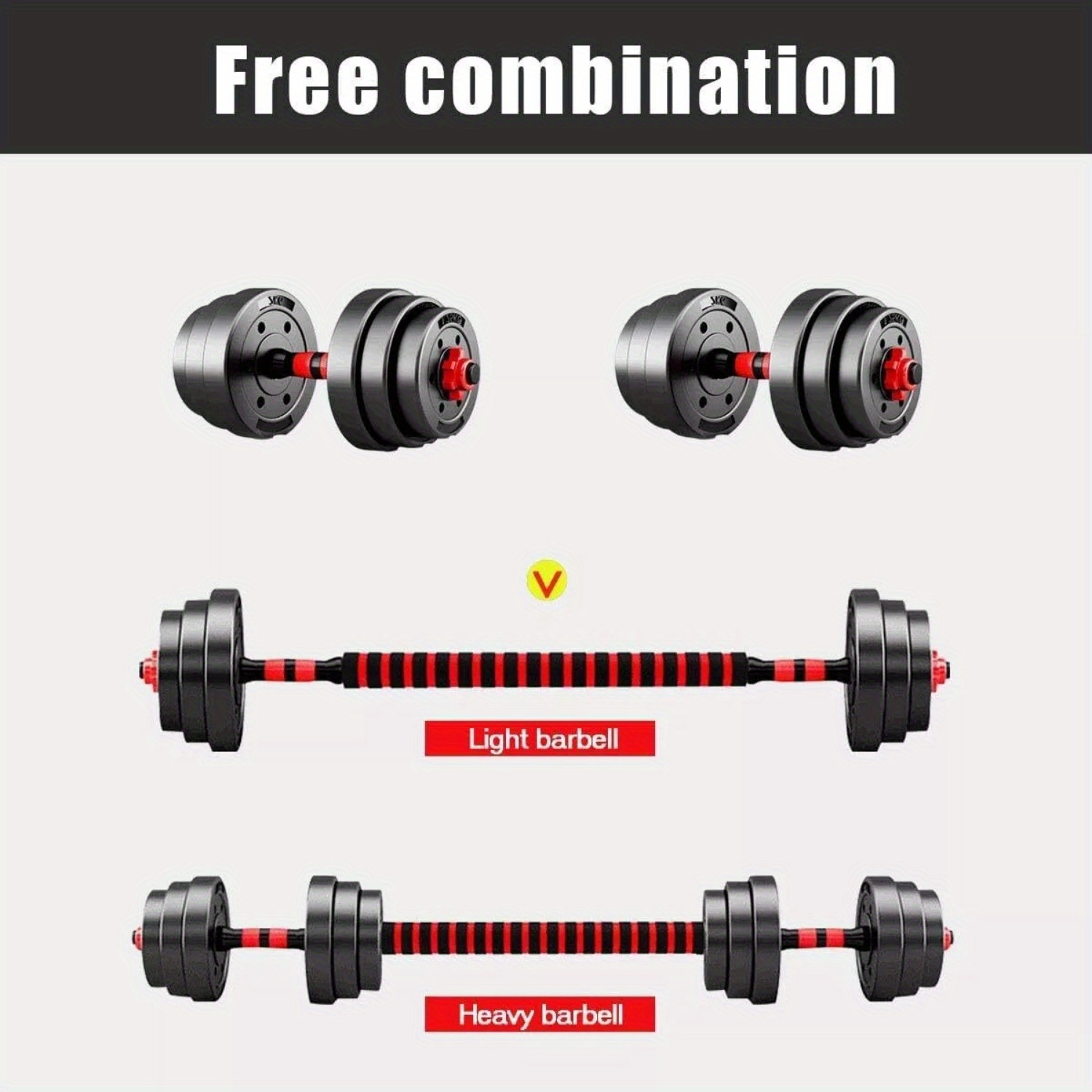 30Kg Dumbbell Set with Barbell and Weight Plates for Strength Training