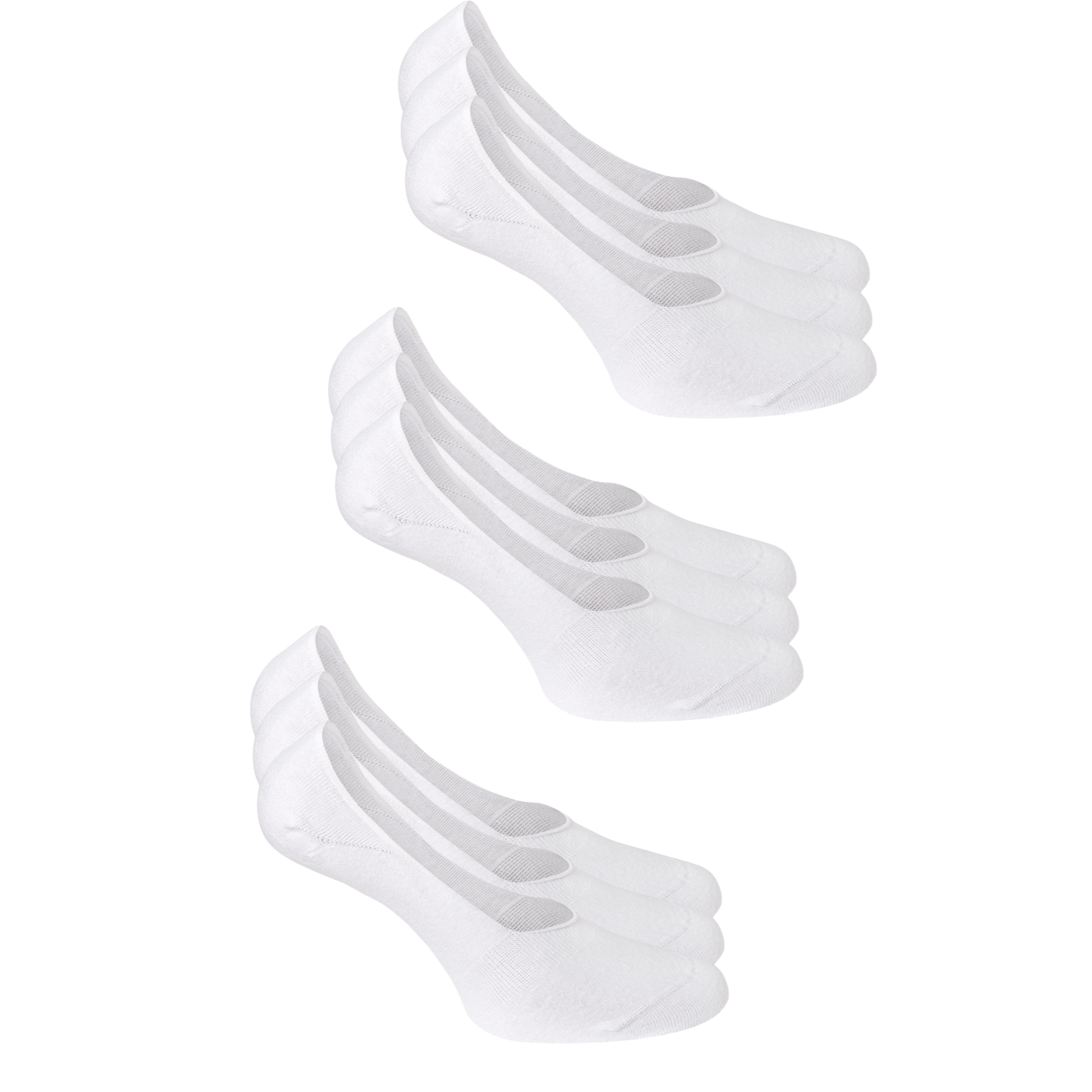 Image of 9 Pairs Of Invisible Socks For Women And Men, Unisex, White, Black, , Sizes 35-38, 39-42, 43-46
