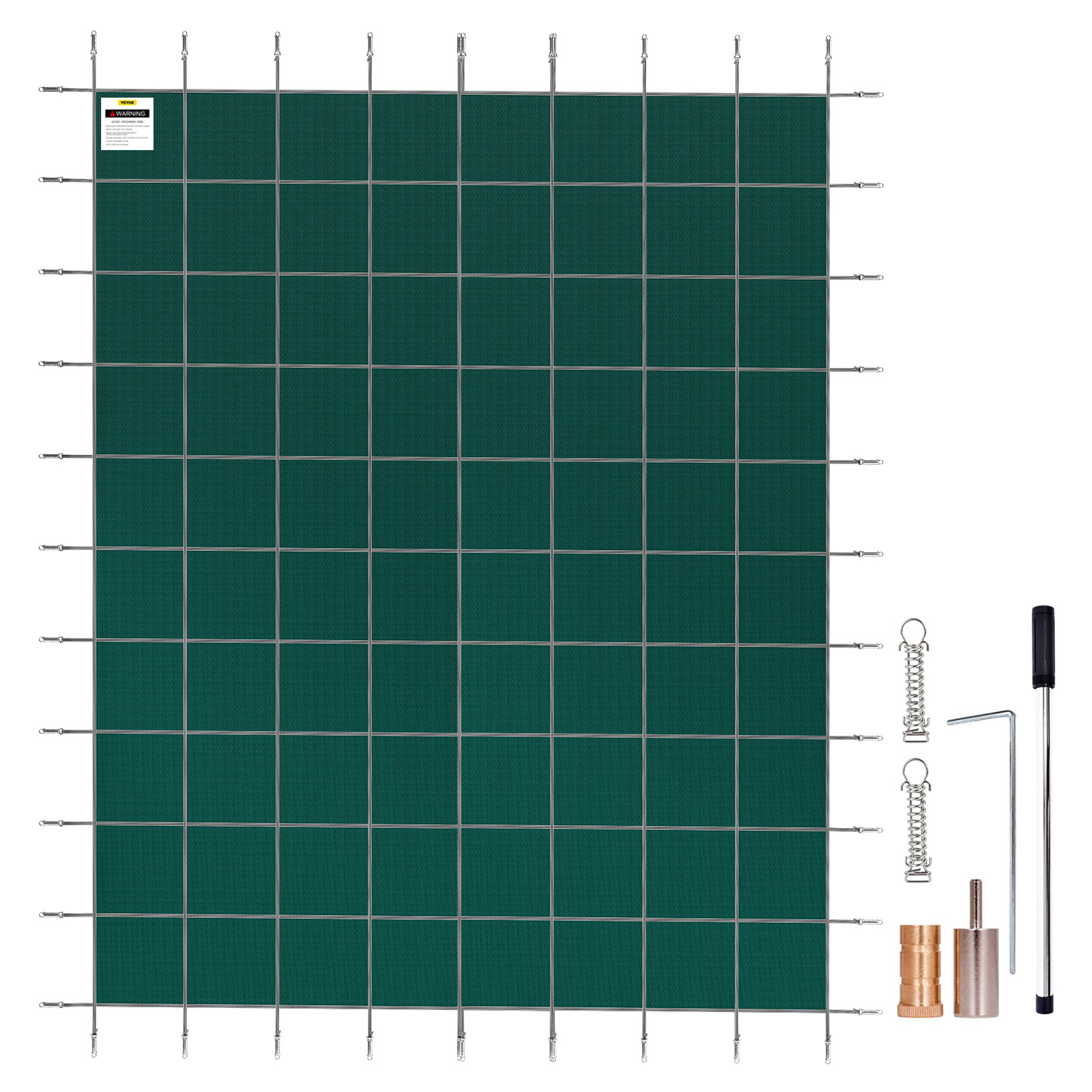 Image of Vevor Pool Safety Cover 18x36ft Swimming Pool Cover Rectangle Inground Safety Pool Cover Green Mesh Solid Pool Safety Cover For Swimming Pool Winter Safety Cover