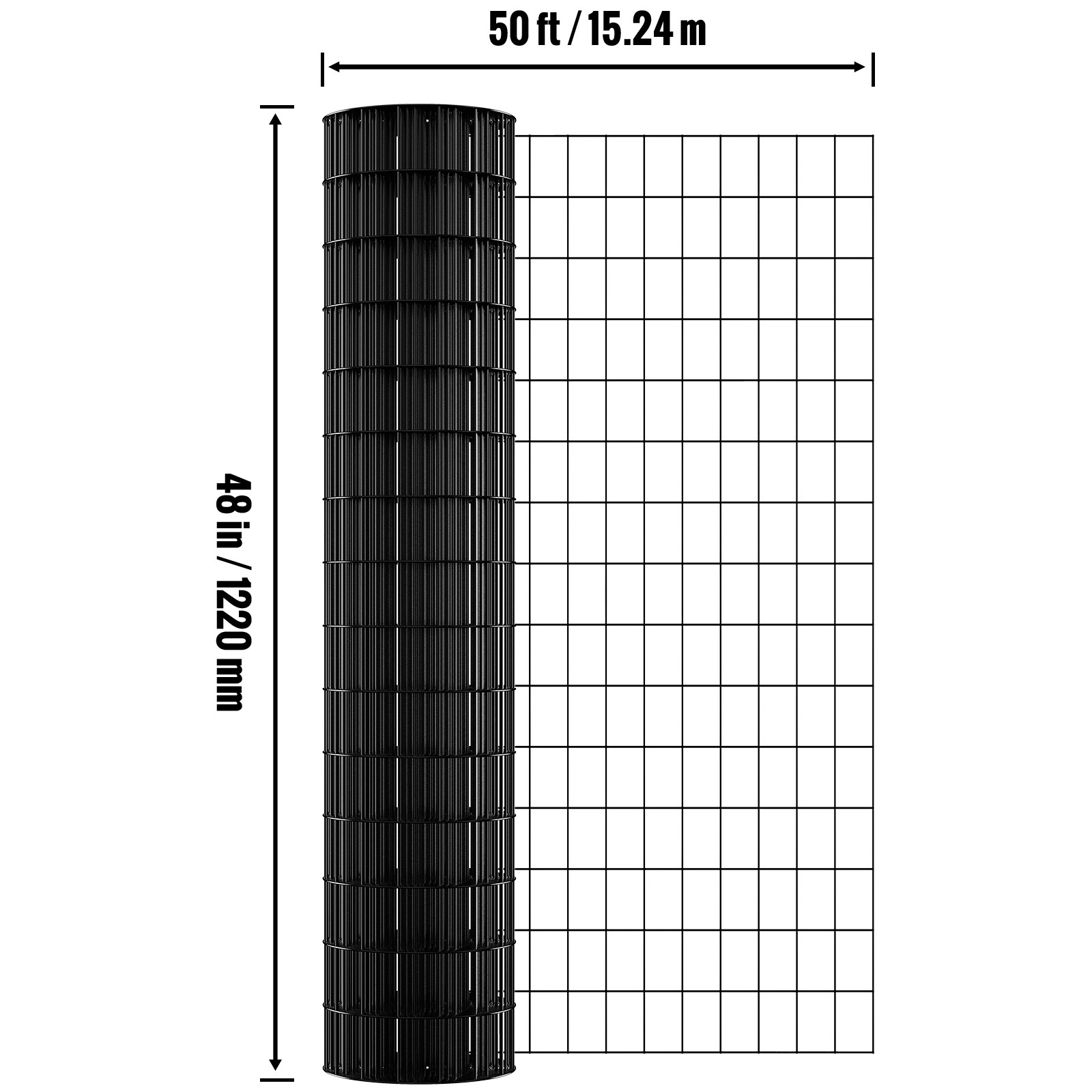 Hardware Cloth, 48'' X 50' Galvanized Wire Mesh Roll, 16 Gauge Chicken Wire Fence Roll, Vinyl Coating Metal Wire Mesh For Chicken Coop Barrier, Rabbit Fences, Poultry Enclosures