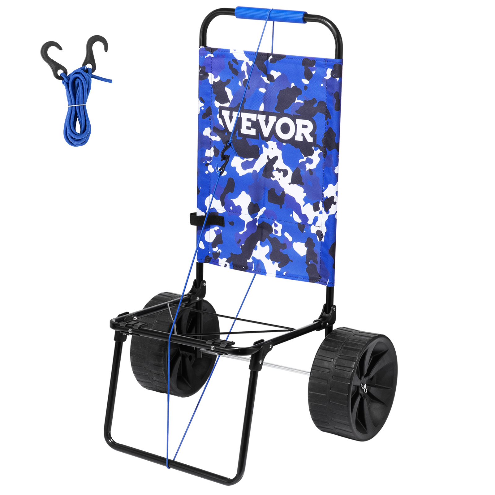 Vevor Beach Dolly With For Sand, 15.4" X 15.7" Cargo Deck, W/ 10" Pe Solid Wheels, 69lbs Loading Capacity Folding Sand Cart, Heavy Duty Cart For Picnic, Camping, Fishing, Beach, Gardening