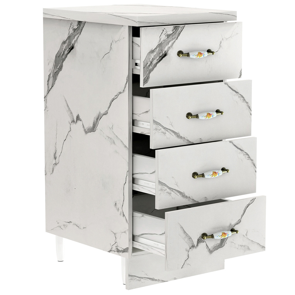 Shally Dogan Mobile Base Cabinet For Kitchen With 4 Drawers, Mobile With Solid And Resistant Wooden Structure, Organizer Dimensions 40 X 50 X 85h Cm