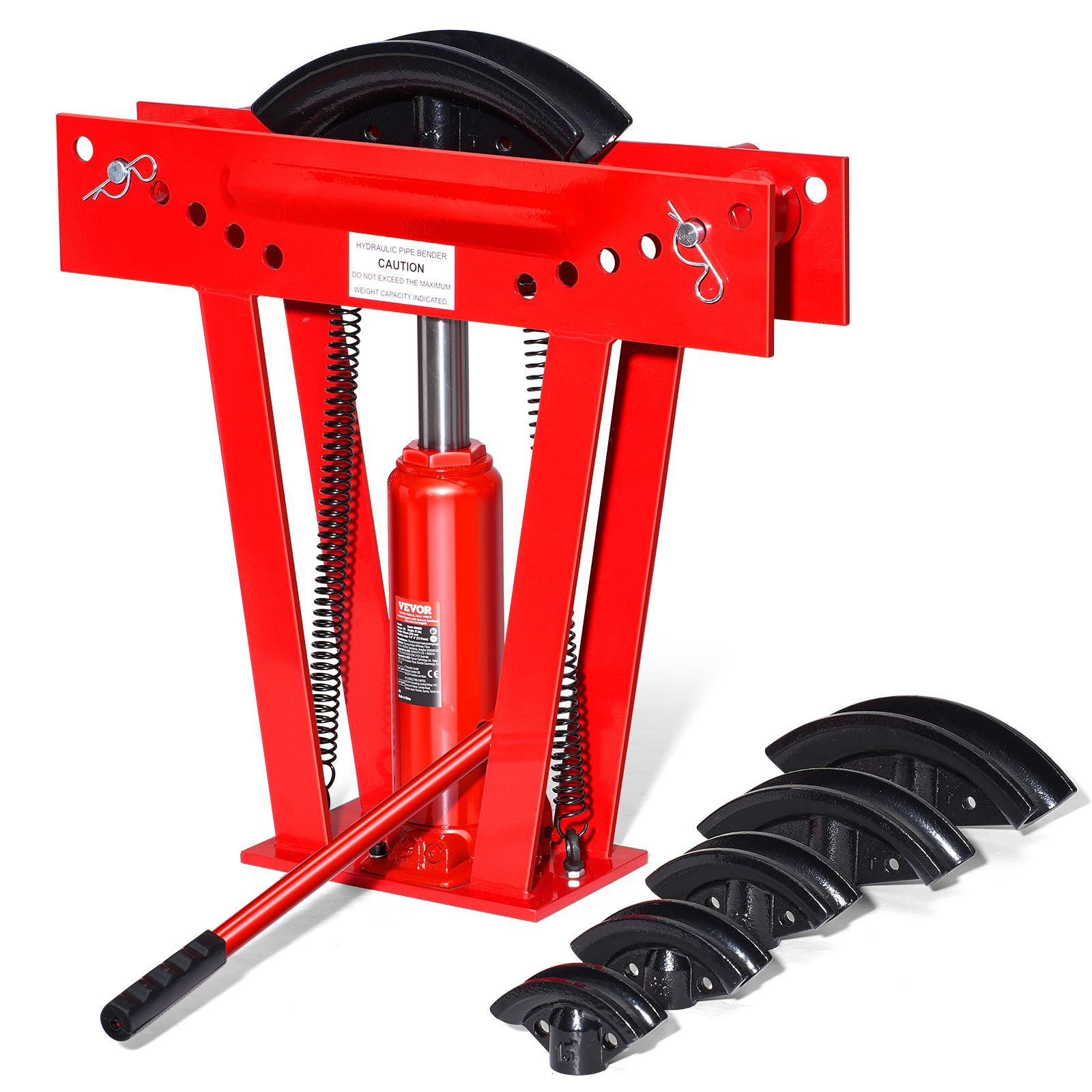 Image of Vevor Hydraulic Pipe Bender, 12 Ton Manual Pipe Bending Tool With 6 Dies