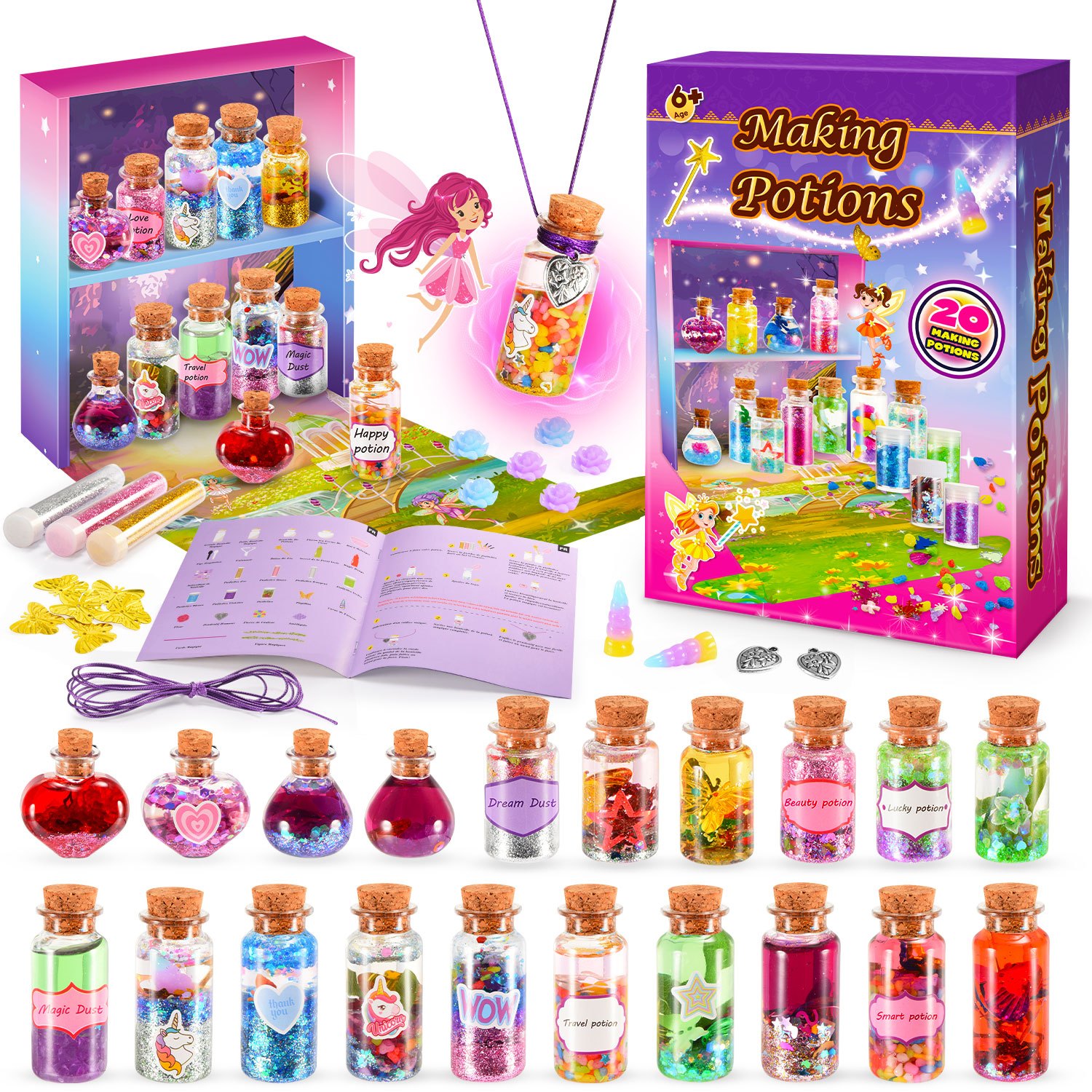 TEMU Magic Kits For Kids, Magical Science Experiment Kit For Girls Boys Ages 6+, Mix 20 Bottles Toy Diy Crafts And Art Kits For Girls Creative
