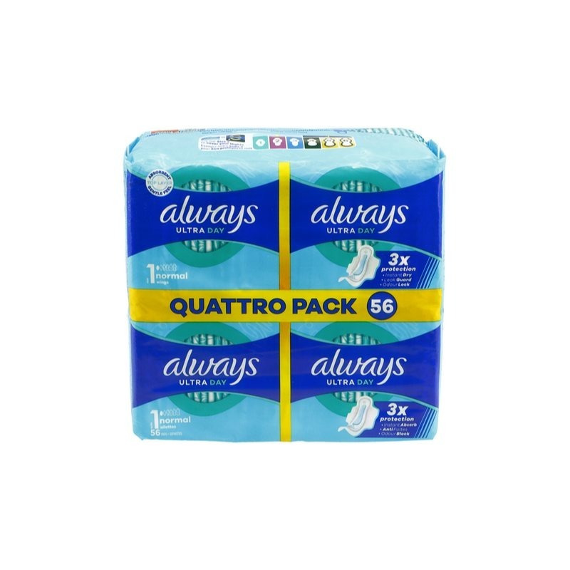 TEMU Day Normal Size 1 - Pack Of 56 Pads With Wings 3x Extra Protection Instant Dry, & Perfect For & Freshness