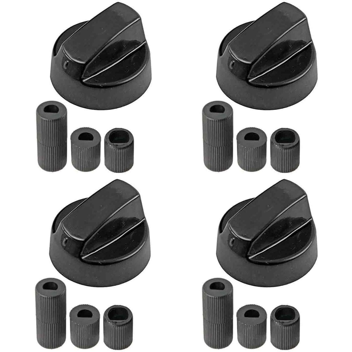 TEMU Mando Universal para Horno, Cocina o Microondas (4 uds) | Repuesto Compatible con Todas las Marcas | Ejes de 6 y 8 mm Incluidos