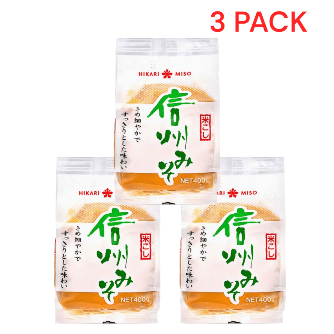 3x400g Hikari White Miso Paste 3-pack, Authentic Taste, Perfect For Soups And Marinades, Rich In Umami