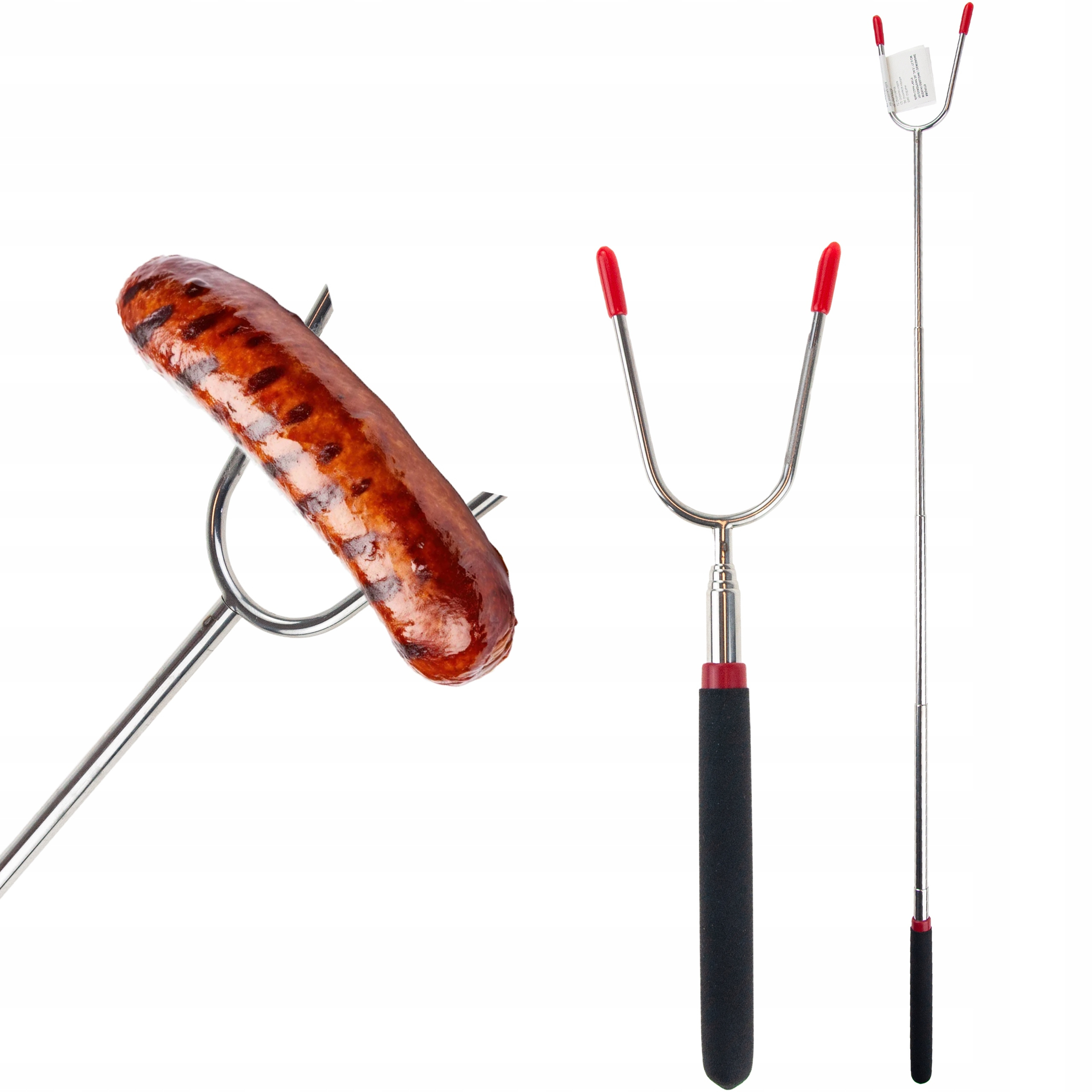 Telescopic Folding Fork Bbq Grill Skewer Set For Sausage And Meat