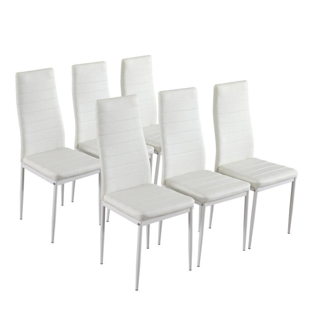 E-shop Bonnlo Esszimmerstühle 6er Set, Gepolsterte Stühle Esszimmer, Küchenstühle mit Metallbeine, Polsterstuhl bis 140 kg Belastbar, Kunstleder-Bezug,