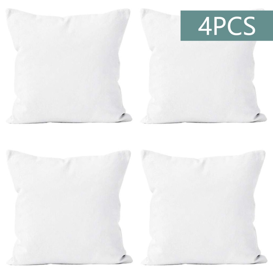 TEMU Rellenos de almohada de fibra de poliéster para salón, cama, sofá y sillón | Juego de 4 cojines decorativos blancos