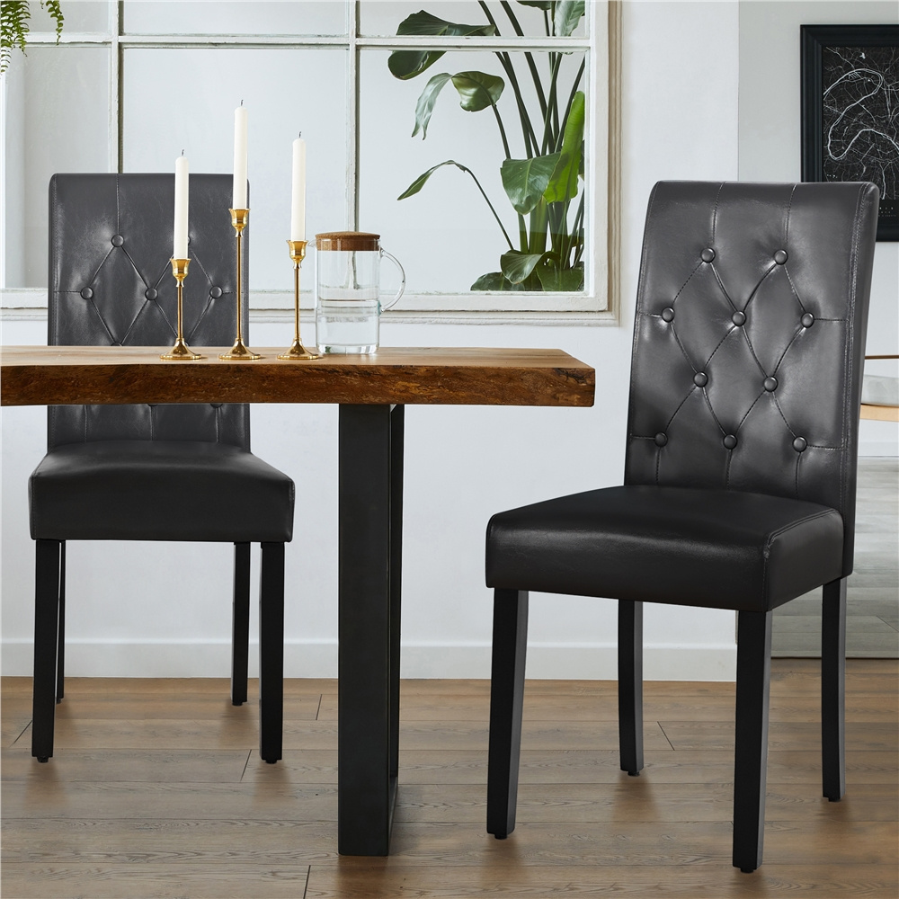 TEMU Costoffs Lot de 2 Chaises de Salle à Manger Haut de Gamme - Haut Capitonné & Assise Rembourrée - Pieds en - Pour Cuisine, Salon ou Salle à Dîner