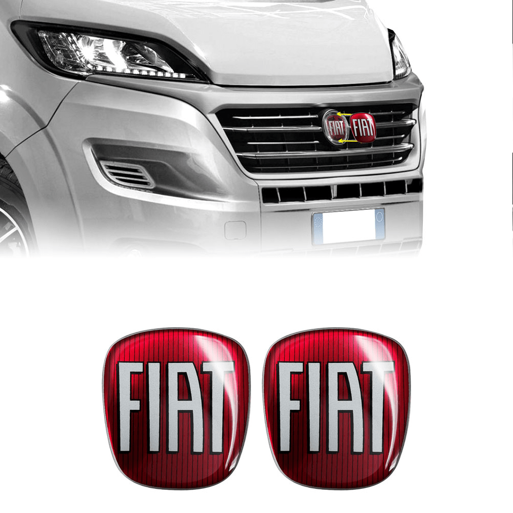Fiat Adhesive Professional 3d Replacement Logo Front + Rear For Ducato, 2pcs