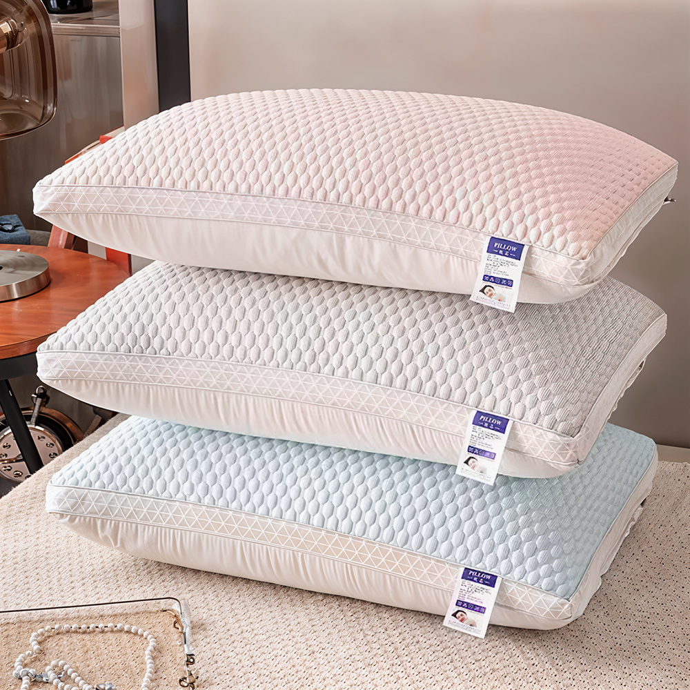 Tofu Pillows Cool Feeling Pillows For Summer, Hot Sleepers, Hypoallergenic Machine Washable Polka Dot Design, Soundwave Technology Embossed Fabric, Comfortable And Relax Head & Neck Support, Removable, 74*48*13Cm, 1000g Premium Polyester Fiber Fill