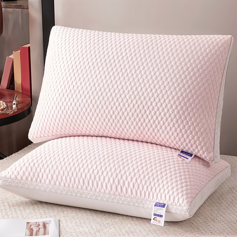 Tofu Pillows Cool Feeling Pillows For Summer, Hot Sleepers, Hypoallergenic Machine Washable Polka Dot Design, Soundwave Technology Embossed Fabric, Comfortable And Relax Head & Neck Support, Removable, 74*48*13Cm, 1000g Premium Polyester Fiber Fill