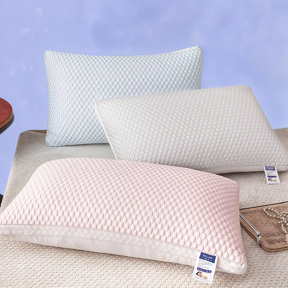 Tofu Pillows Cool Feeling Pillows For Summer, Hot Sleepers, Hypoallergenic Machine Washable Polka Dot Design, Soundwave Technology Embossed Fabric, Comfortable And Relax Head & Neck Support, Removable, 74*48*13Cm, 1000g Premium Polyester Fiber Fill