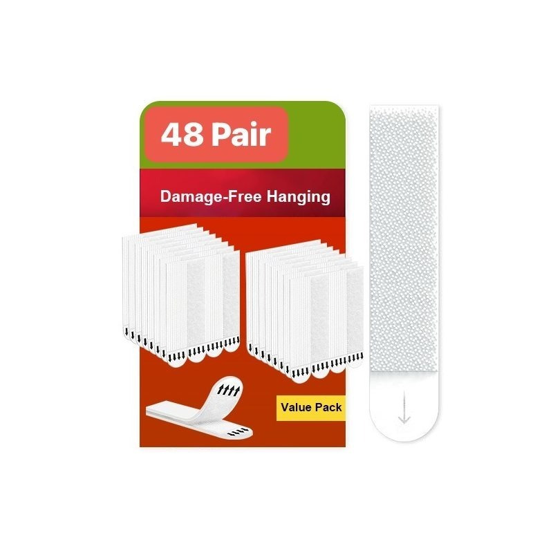 TEMU Command Picture Hanging Strips, - 12 Pairs Of L-size (24 Strips),- For Pictures, Frames, Mirrors, Wall Décor - Hanging