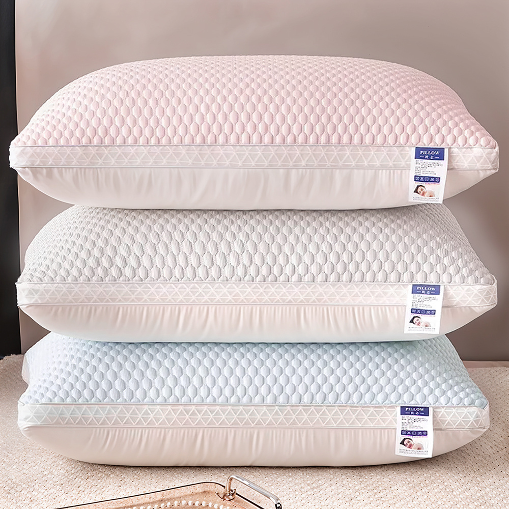 Tofu Pillows Cool Feeling Pillows For Summer, Hot Sleepers, Hypoallergenic Machine Washable Polka Dot Design, Soundwave Technology Embossed Fabric, Comfortable And Relax Head & Neck Support, Removable, 74*48*13Cm, 1000g Premium Polyester Fiber Fill