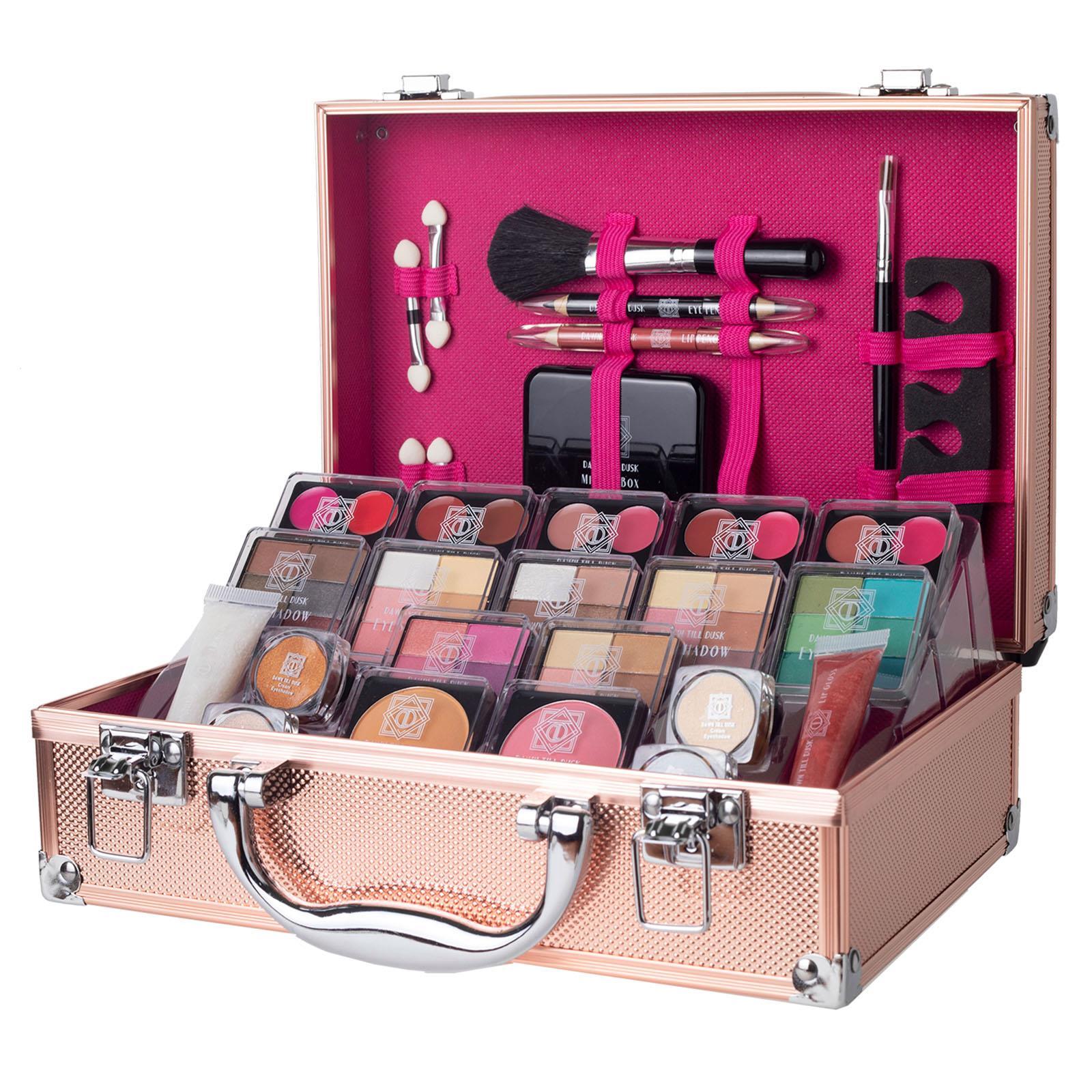 80 piece   makeup large storage vanity case set rose   kit