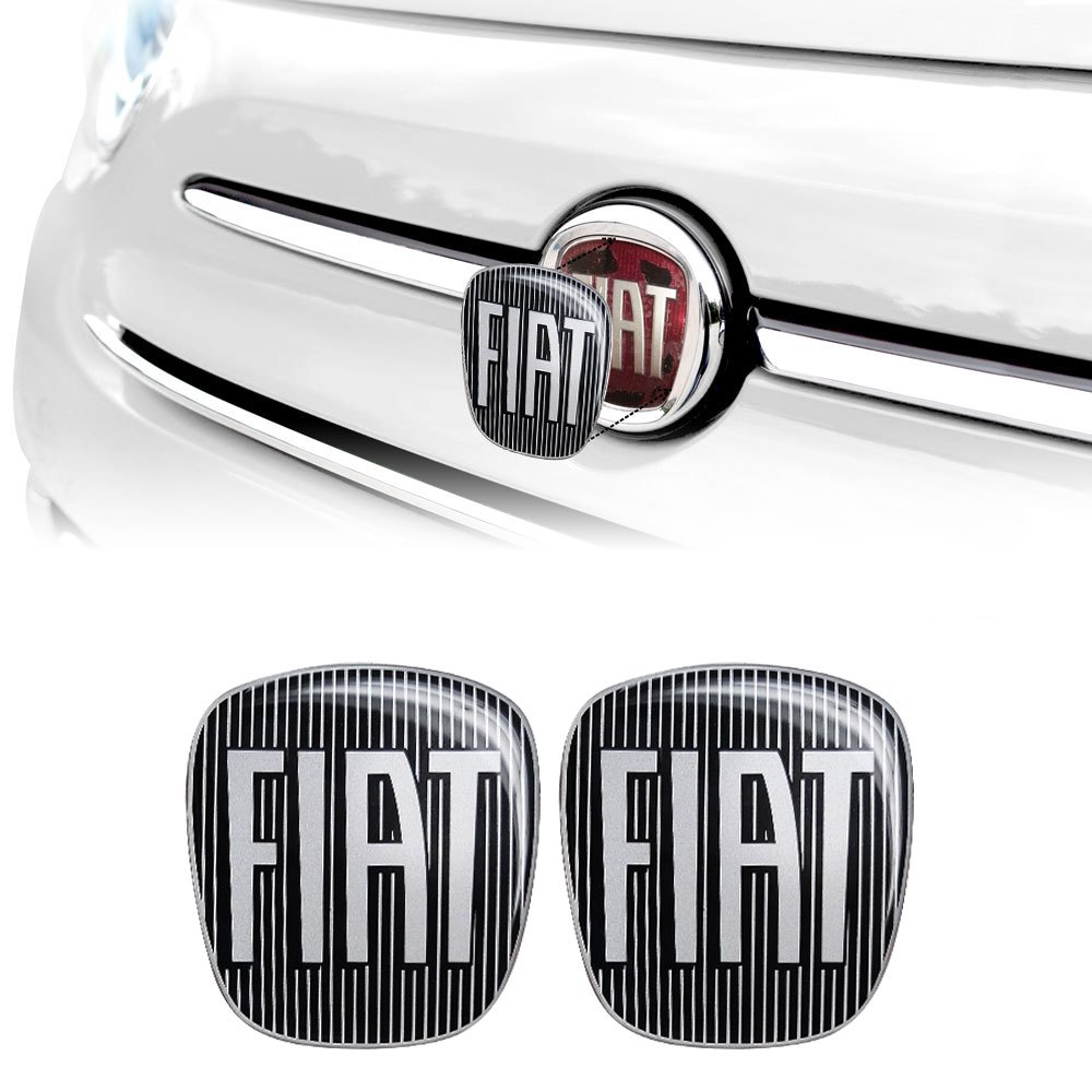Fiat 14186a-2pcs 3d Replacement Sticker For 500, 2 Pieces, Front And Rear