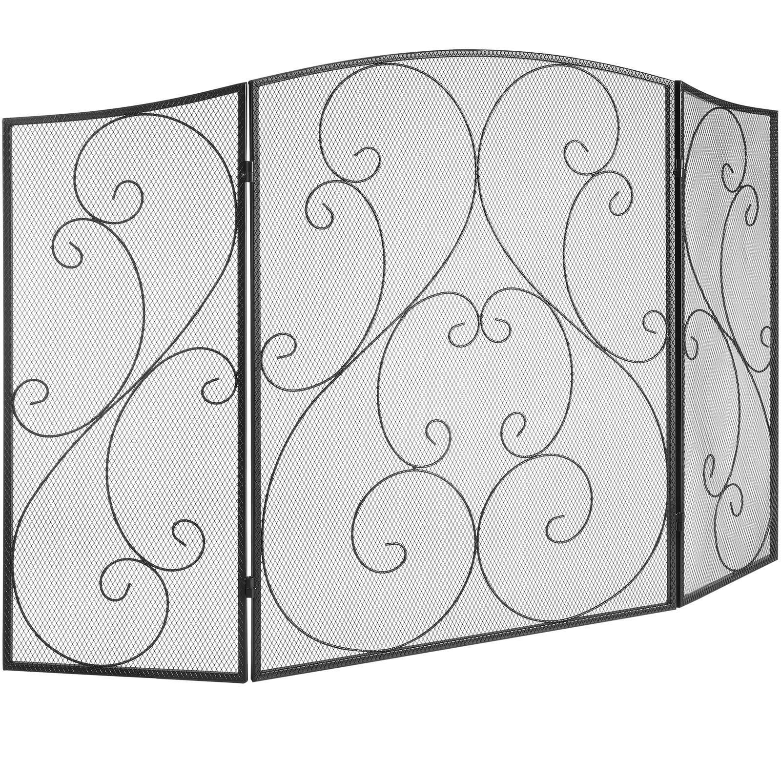 Image of Vevor Fireplace Panel, Sturdy Iron Mesh Fireplace Screen, 122 (l) X76.7 (h) Cm Cover, No , Free Standing Fireplace Fence Grate For Living Room Home Decor Vintage