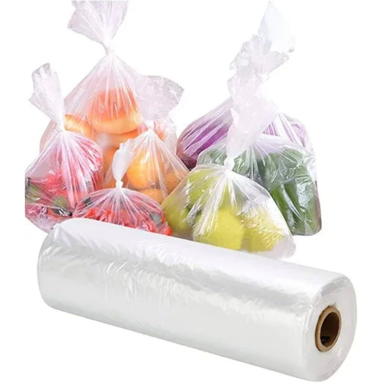 500 food storage bags 9 x 14 plastic produce bags on a roll fruits vegetable bread and grocery clear bags 500 bags per roll