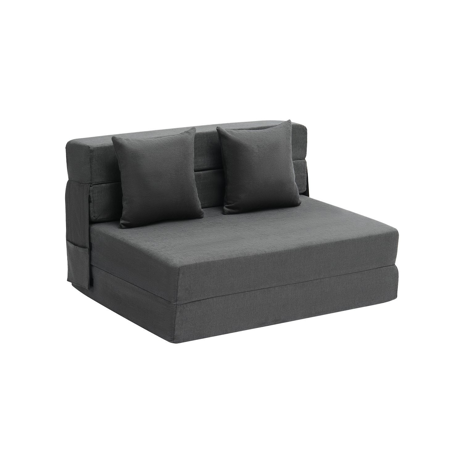E-shop VEVOR Faltbarer Schlafsofa 3-in-1 Faltbarer Schlafsofa mit 2 Kissen Dunkelgrau Twin