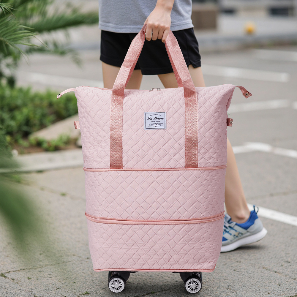 TEMU Travel Bag, Multifunctional Luggage Bag, Expandable Luggage Suitcase, Carry On Bag, Rolling Duffle Bag With Detachable Wheels, Travel Essentials