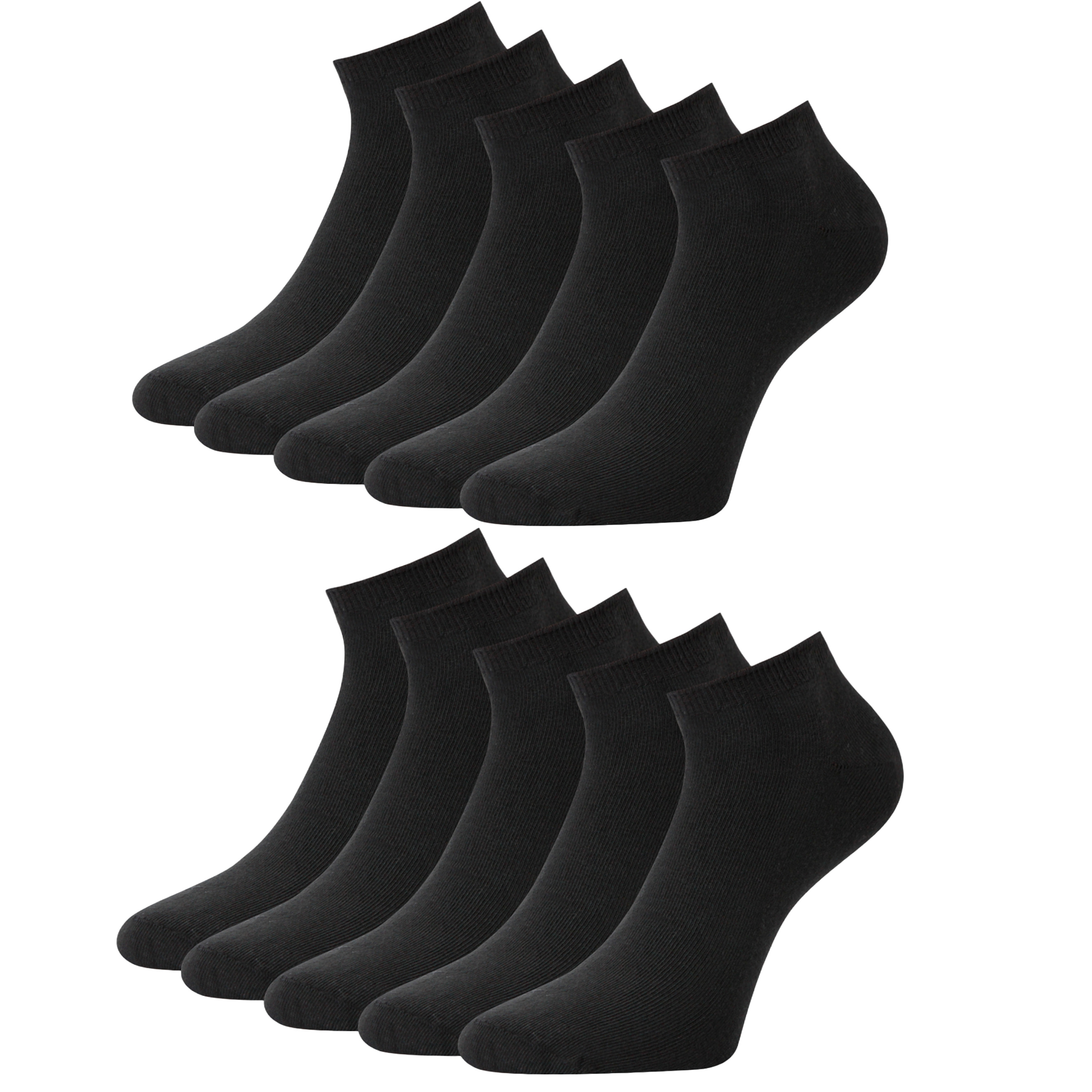 Image of 10 Pairs Of Women's Black With Comfort Band Women's Socks Ankle Socks For Everyday Size 35-38 And 39-42