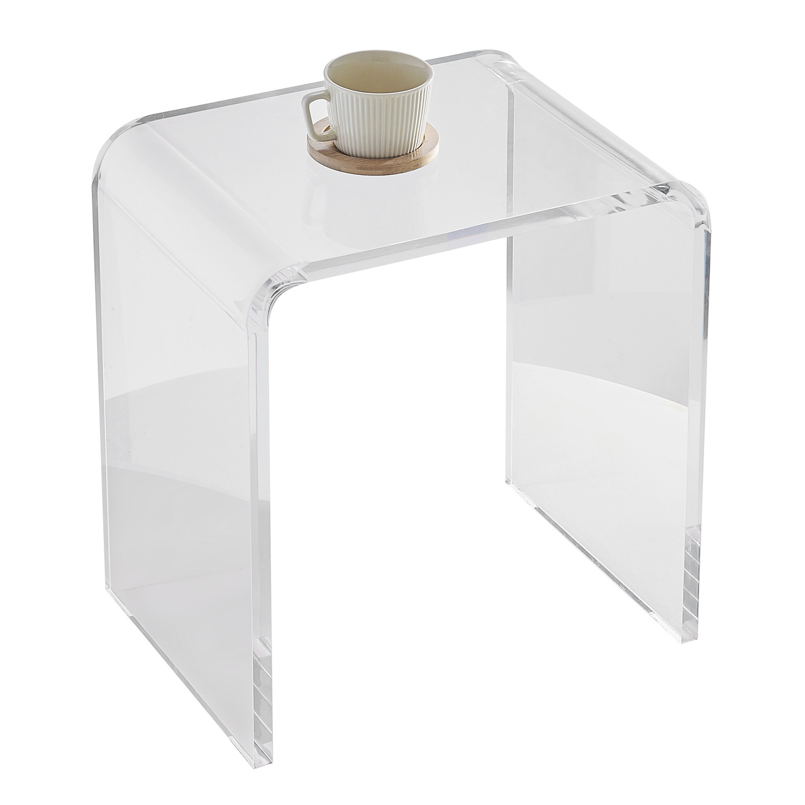 Vevor Acrylic End Table, Lucite Side Table, Clear Acrylic Side Table For Drink, Food, Snack Used In Living Room, Bedroom, And Study