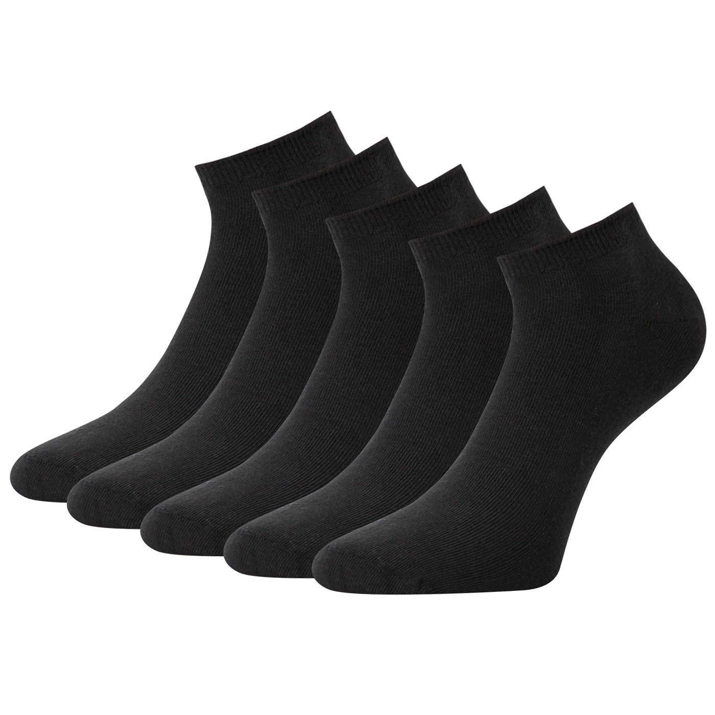 E-shop 10 Paar Damen Sneaker Socken schwarz mit Komfortbund Damensocken langlebig für den Größe 39-42