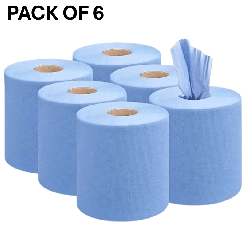 TEMU 2 Ply, Centrefeed Blue Roll, Embossed Paper Towels, Strong & Absorbent Kitchen Rolls Blue, Multi Fold Double Layer Tissue Roll, Household