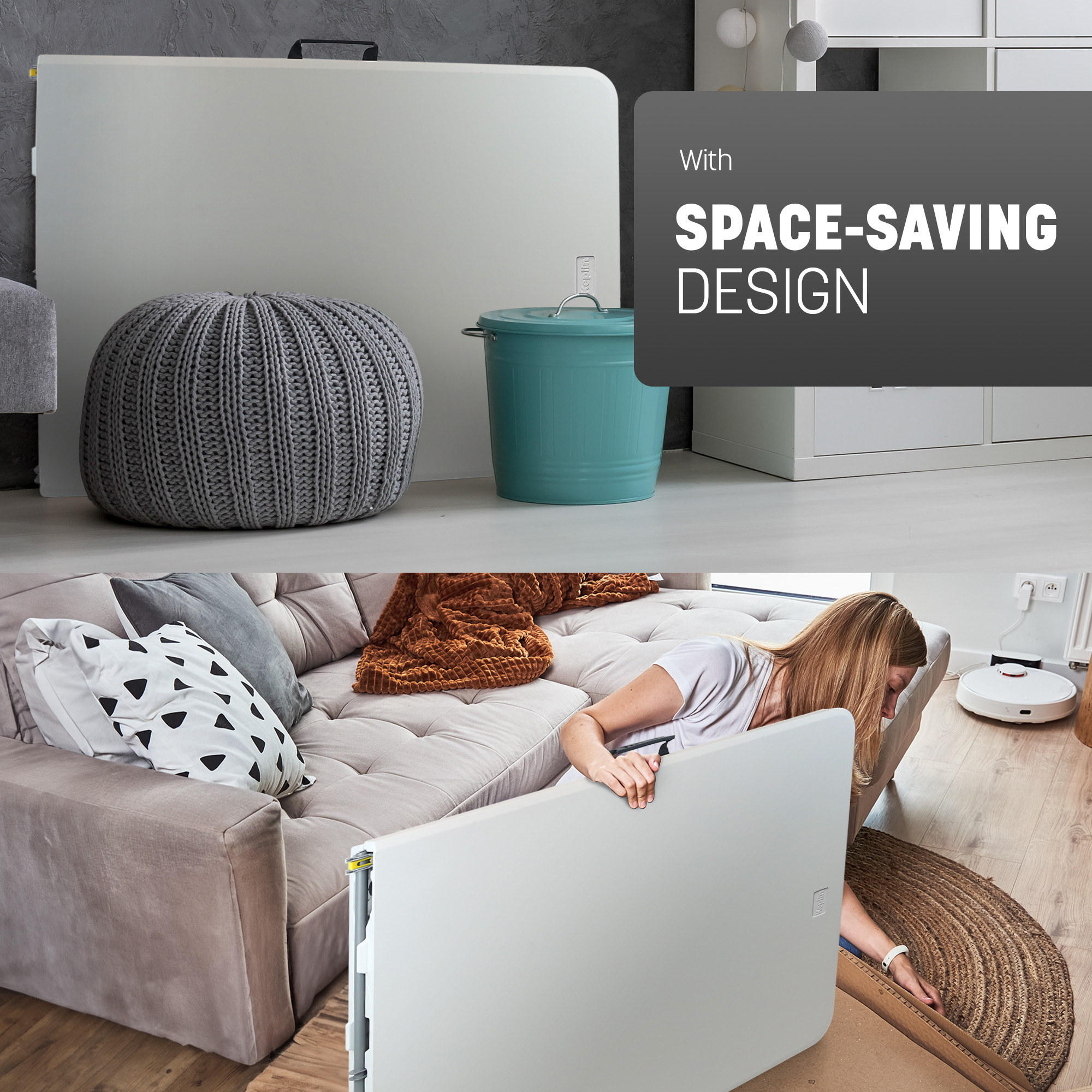 KEPLIN 6ft Folding Table - Sturdy Metal Frame, Waterproof, Portable & Easy Assembly – Ideal for Parties, BBQs, Camping