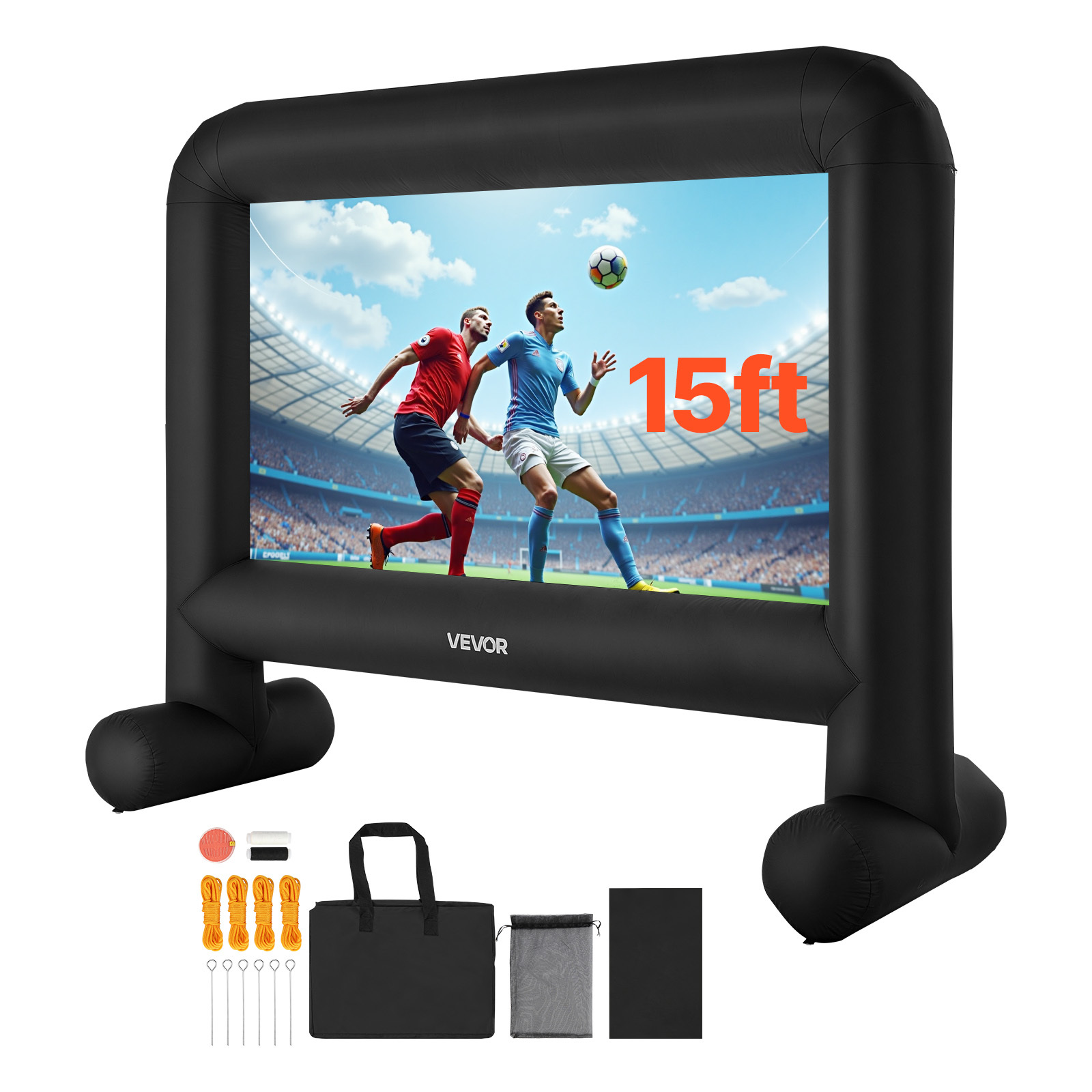 TEMU Vevor 15 Ft Inflatable Movie Screen 16:9 600d Movie Projector With Portable Bag