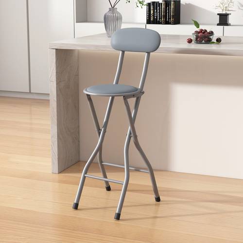 set of 1 folding bar stool breakfast kitchen faux leather foldable chair with metal frame padded high chair
