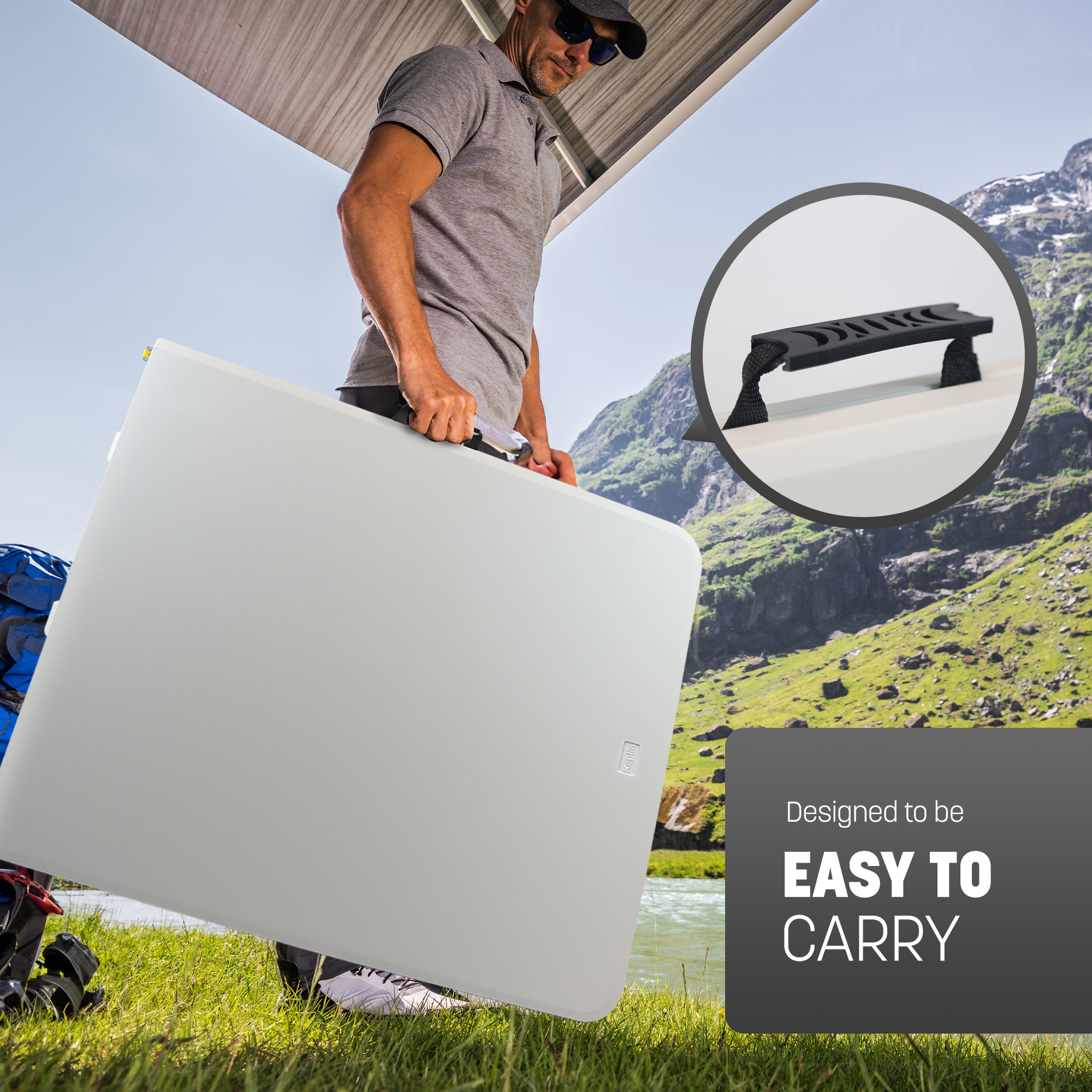 KEPLIN 6ft Folding Table - Sturdy Metal Frame, Waterproof, Portable & Easy Assembly – Ideal for Parties, BBQs, Camping