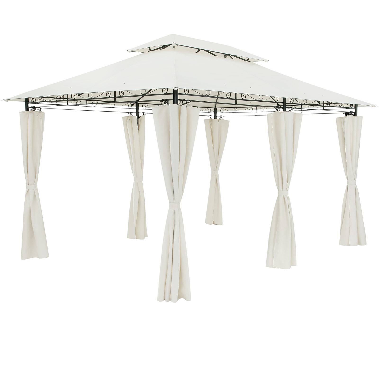 TEMU CASARIA® 3X4M Toldo Metálico Impermeable Protección UV 50+ con , Estable, Moderno, de Lujo, para Jardín