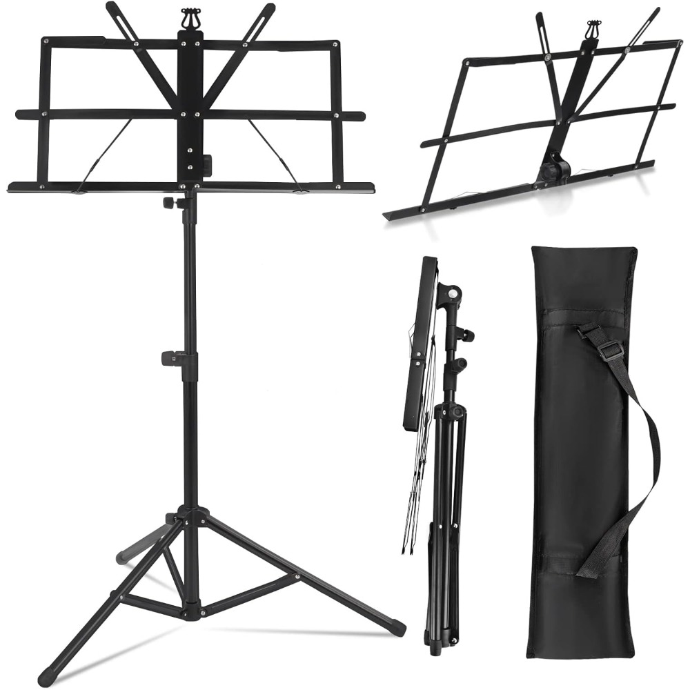 TEMU Music Stand Music Book Stand Music Stands For Sheet Music Adjustable Sheet Music Stand Holder Portable Folding Metal Music Stand With Carrying