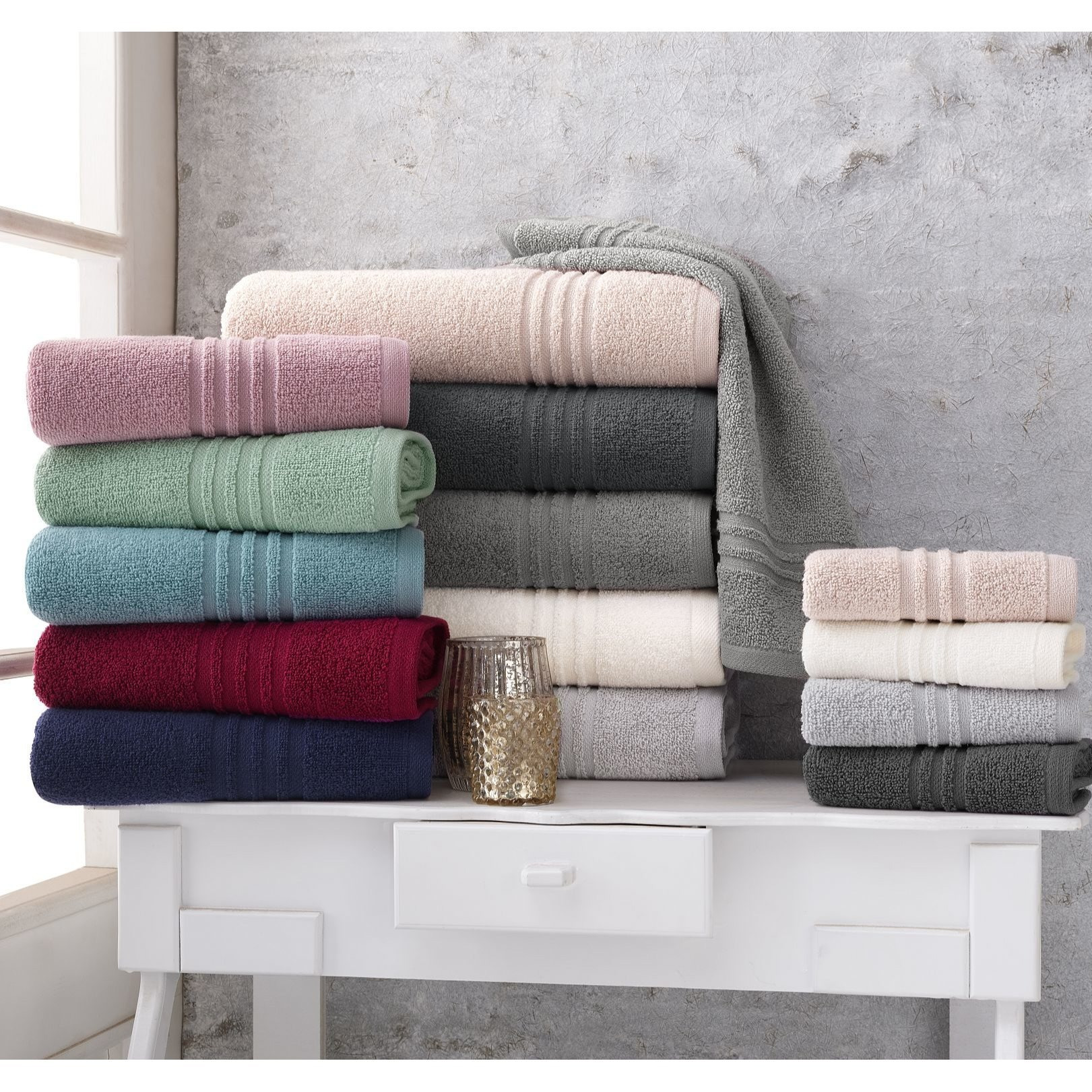 Towel Set In 12 Colors, 100%, 50 X 100 Cm, And Absorbent Towel Set
