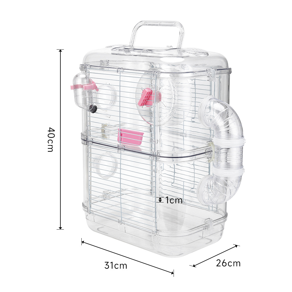 Double-Layer Hamster Cage Villa with Built-In Accessories